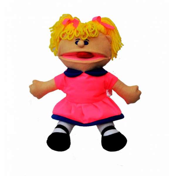 Лялька-рукавичка Puppets з язиком, дівчинка в рожевому