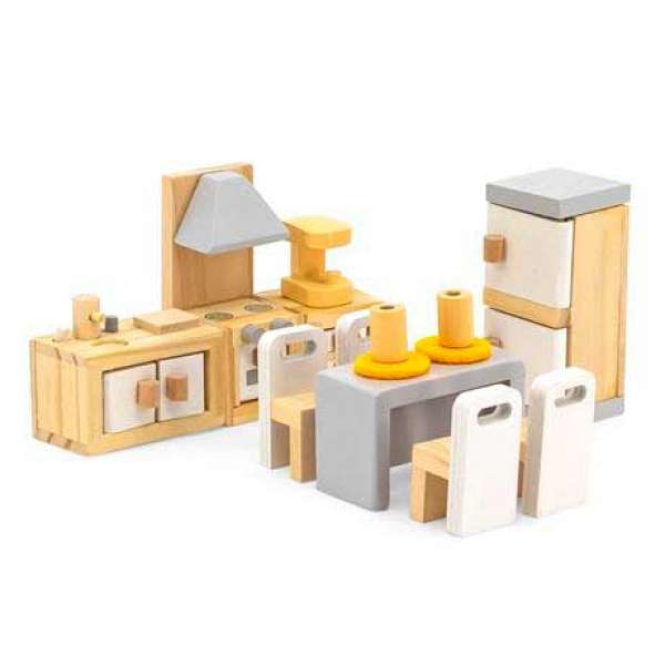 Дерев'яні меблі для ляльок Viga Toys PolarB Кухня та їдальня (44038)