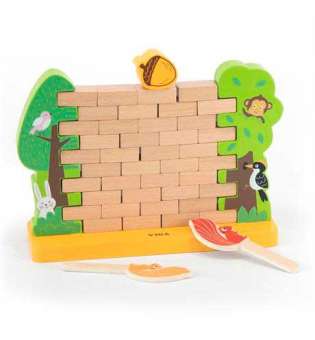 Дерев'яна настільна гра Viga Toys Стіна з цеглинок (44566)