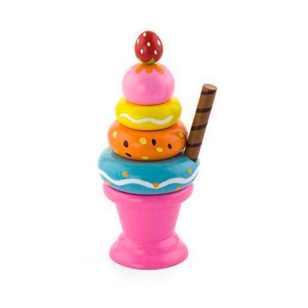 Іграшкові продукти Viga Toys Дерев'яна пірамідка-морозиво, рожевий (51321)