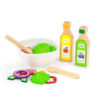 Іграшкові продукти Viga Toys Набір для салату з дерева, 36 ел. (51605)
