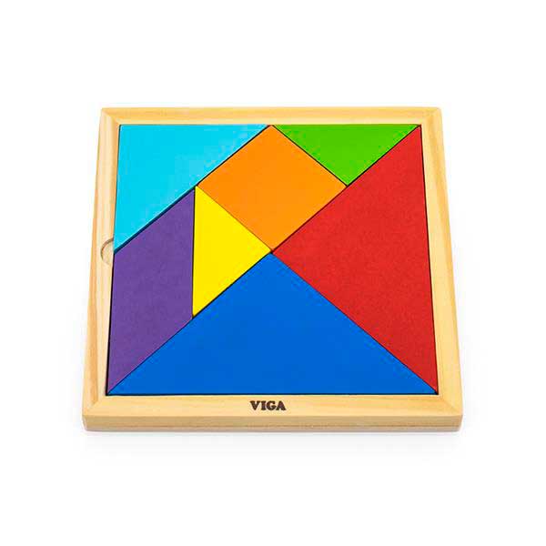 Гра-головоломка Viga Toys Кольоровий дерев'яний танграм, 7 ел. (55557)