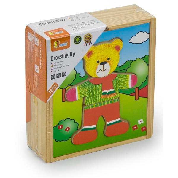 Дерев'яний ігровий набір Viga Toys Гардероб ведмедика (56401)