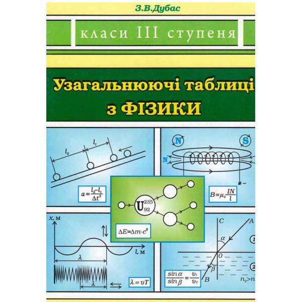 Узагальнюючі таблиці з фізики. Класи ІІІ ступеня