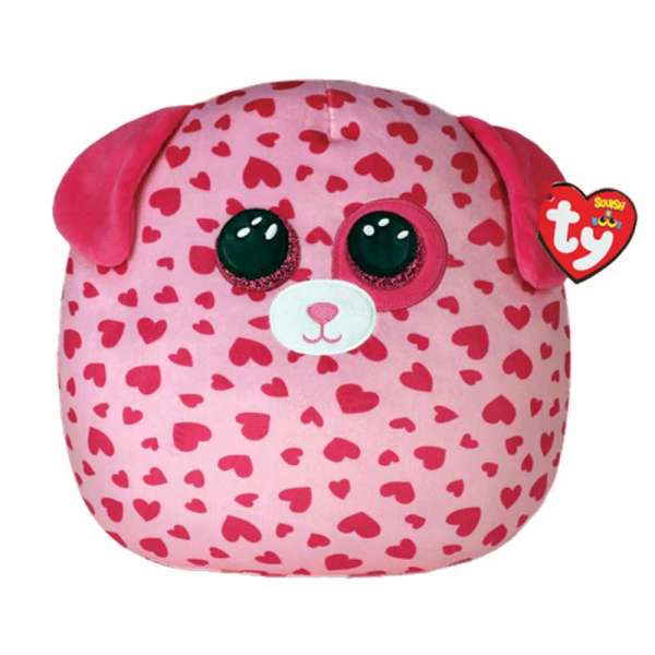 Дитяча іграшка м’яконабивна TY SQUISH-A-BOOS 39304 Рожевий пес "TICKLE" 20 см