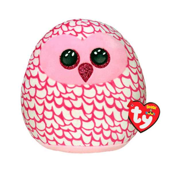 М'яка іграшка TY SQUISH-A-BOOS Рожева сова PINKY 20 см (39300)