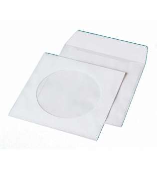 Конверт для CD (124х124мм) білий НК з вікном (Термоупаковка)