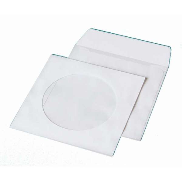 Конверт для CD (124х124мм) білий НК з вікном (Термоупаковка)