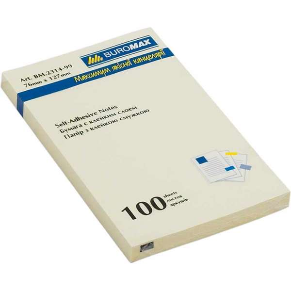Блок паперу для нотаток PASTEL, 76x127 мм, 100 арк., жовтий