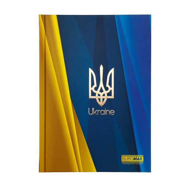 Блокнот UKRAINE, А5, 96 арк., клітинка, тверда картонна обкладинка, синій електрик