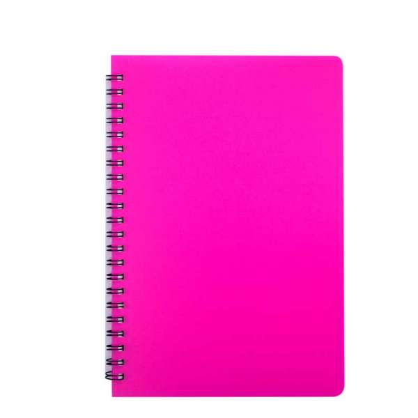 Зошит для нотаток BRIGHT, L2U, А5, 60 арк., клітинка, рожевий, пласт.обкладинка