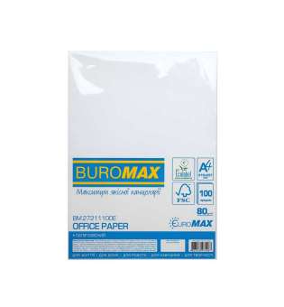 Папір офісний, EUROMAX, А4, 80г/м2, 100арк.