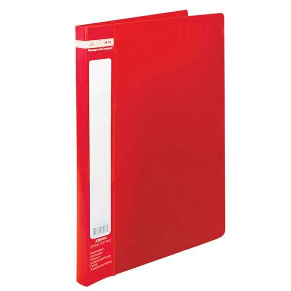 Папка пластикова зі швидкозшивачем, JOBMAX, A4, червона