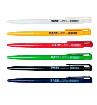 Ручка кулькова автоматична BASE, JOBMAX, 0,7 мм, пласт. корпус, сині чорнила