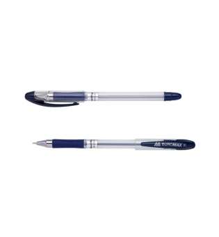 Ручка масляна MaxOFFICE, 0,7 мм, гум. грип, пласт. корпус, сині чорнила