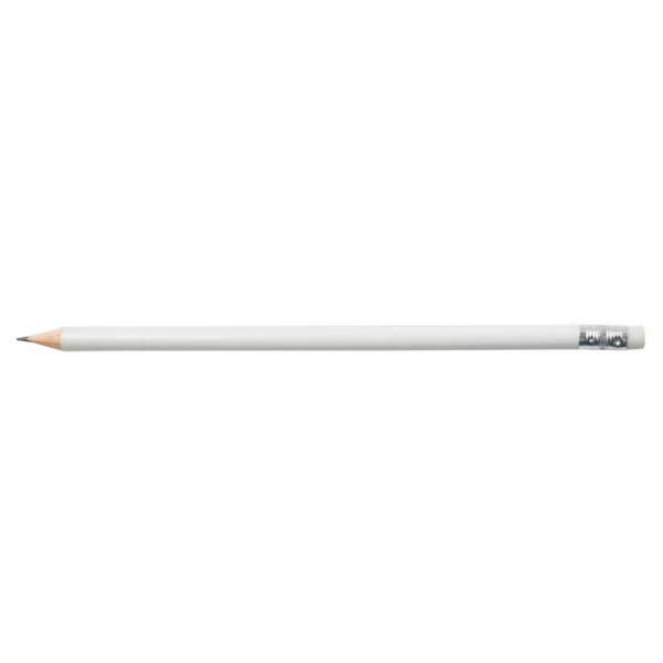 Олівець графітовий L2U, HB, білий, з гумкою,