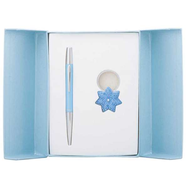 Набір подарунковий Star: ручка кулькова + брелок, синій