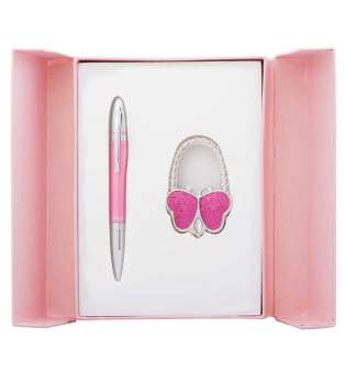 Набір подарунковий Lightness: ручка (К) + гачок д/ сумки, рожевий