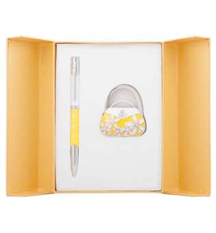 Набір подарунковий Sense: ручка кулькова + гачок д/ сумки, жовтий