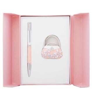 Набір подарунковий Sense: ручка кулькова + гачок д/ сумки, рожевий