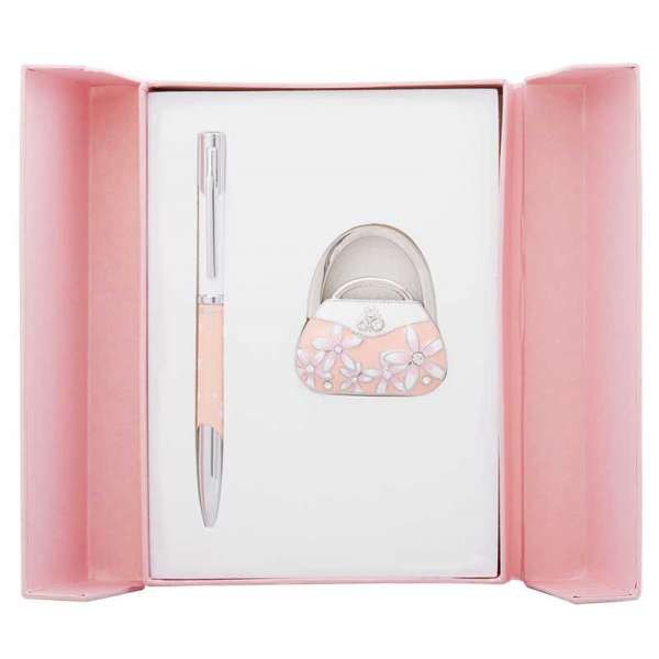 Набір подарунковий Sense: ручка кулькова + гачок д/ сумки, рожевий