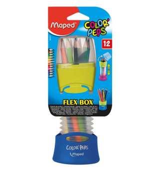 Олівці кольорові COLOR PEPS Flex Box, 12 кольорів, розсувний пенал