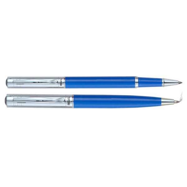 Комплект ручок (кулькова+ролер) в подарунковому футлярі L, синій