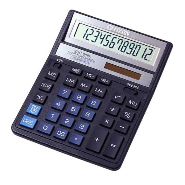 Калькулятор Citizen SDC-888 ХBL, 12 разрядів, синій