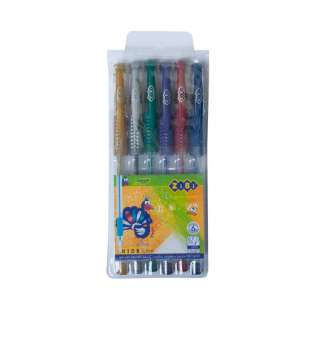 Набір з 6 гелевих ручок METALLIC в пластиковому пеналі, KIDS Line