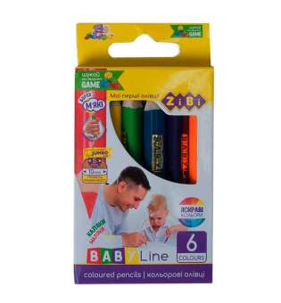 Кольорові олівці mini JUMBO, 6 кольорів, BABY Line