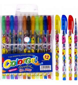 Набір ручок ароматизованих гелевих (глітер) 12 кольорів