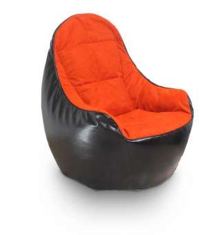 Безкаркасне крісло Fluffy-Bag BOSS Герра чорно-оранжева XL A-761