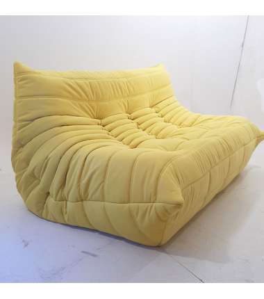 Непросідаючий безкаркасний диван Fluffy-Bag TOGO крісло Лаунж жовтий 175см потрійне