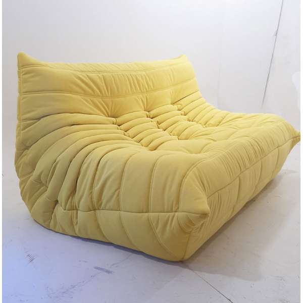Непросідаючий безкаркасний диван Fluffy-Bag TOGO крісло Лаунж жовтий 175см потрійне