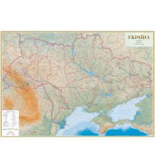 Україна. Гіпсометрична картон м-б 1:500 000 на капі в рамі