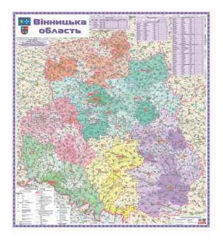 Вінницька область. Політико-адміністративна карта м-б 1:200 000 картон
