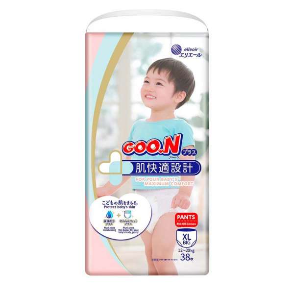 Трусики-підгузки GOO.N Plus для дітей 12-20 кг (розмір XL, унісекс, 38 шт.)