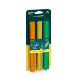 Набір стрижнів для 3D-ручки 3Doodler Start - МІКС (75 шт: помаранчевий, жовтий, зелений)