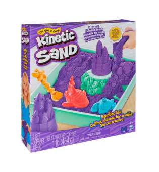 Набір піску для дитячої творчості - KINETIC SAND V2 ЗАМОК З ПІСКУ (фіолетовий, 454 g, аксес.)