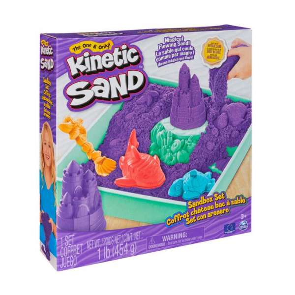 Набір піску для дитячої творчості - KINETIC SAND V2 ЗАМОК З ПІСКУ (фіолетовий, 454 g, аксес.)