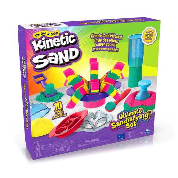 Набір піску для дитячої творчості - KINETIC SAND КОЛЬОРОВІ ПРИГОДИ (3 кольори, 907 g, аксес.)