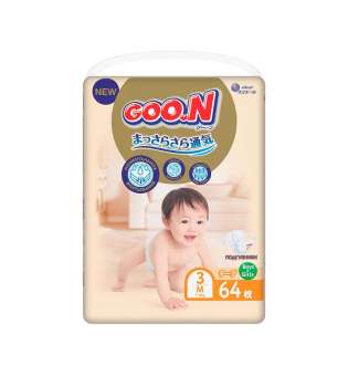Підгузки GOO.N Premium Soft для дітей 7-12 кг (розмір 3(M), на липучках, унісекс, 64 шт)