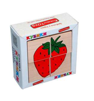 Набір кубиків Склади малюнок Фрукти-ягоди 4шт.