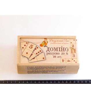 Дерев'яна іграшка Доміно Числа і цифри, 28 деталей