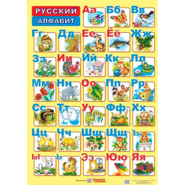 Русский алфавит. Плакат двосторонній /для учня/