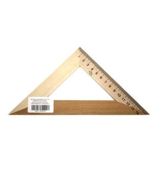 Лінійка трикутник дерев''яний 16 см 45х45
