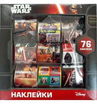 Наклейки в коробке. Star Wars. (76 шт). Disney