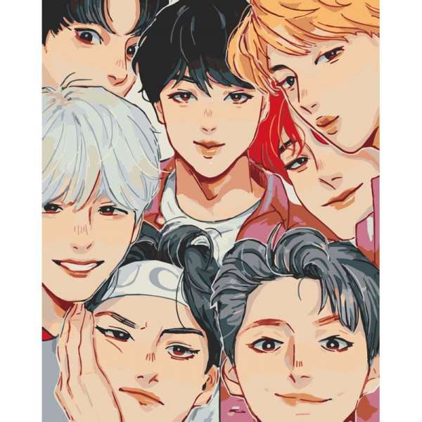 Набір для розпису BTS. Anime Art 40*50 см