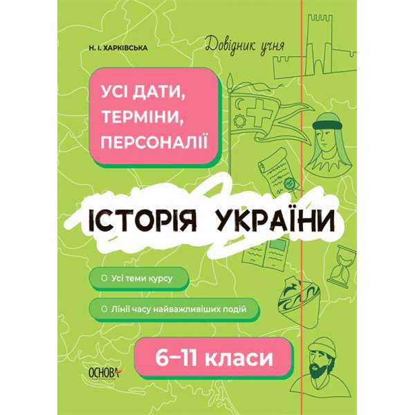 Довідник учня. Історія України. Усі дати, терміни, персоналії. 6-11 класи.