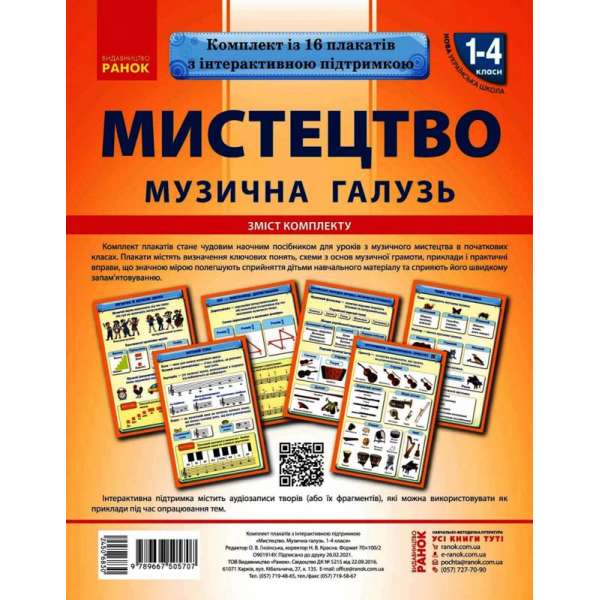 НУШ КНП Мистецтво. Музична галузь 1-4 класи: плакати